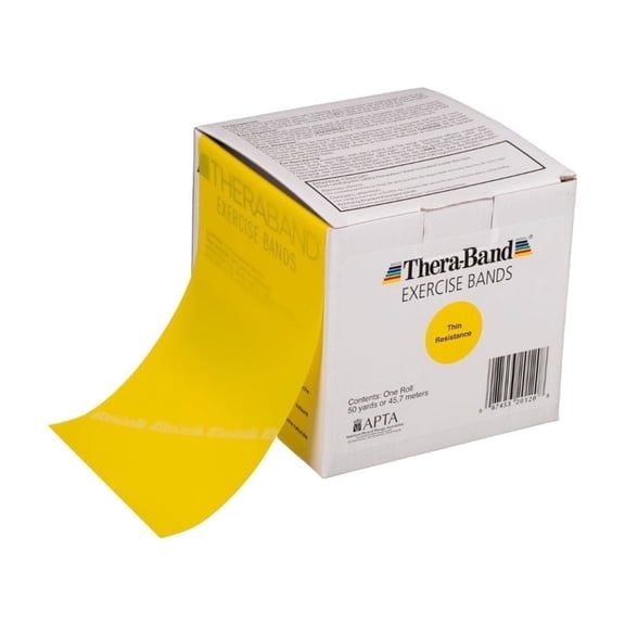 THERABAND Resistance Band, Yellow, Light, 50-Yard Roll, Elastic Band for Strength Training, Stretching, Yoga, Pilates, Physical Therapy, Portable & Cut-to-Length, Color-Coded Levels