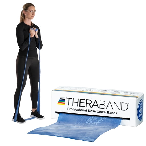 THERABAND Resistance Bands, 6 YD, Blue, Extra Heavy Resistance, 5.8 LBS Resistance, Level 5