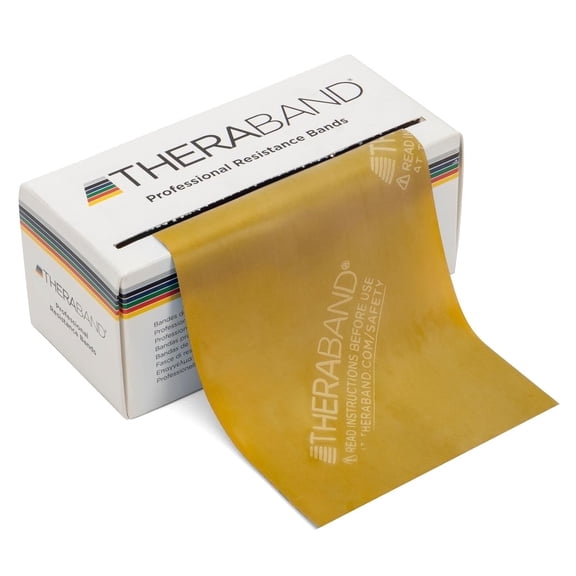 THERABAND Resistance Bands, 6 YD Roll, Gold, Max Thickness, 14.2 LBS Resistance, Level 8