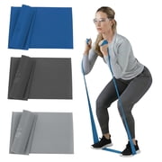 THERABAND Resistance Bands Set, Advanced, Blue/Black/Silver, 3 Pack, Non-Latex, Strength Training