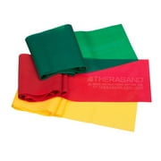 THERABAND Resistance Bands Set, Yellow/Red/Green, Beginner, Non-Latex