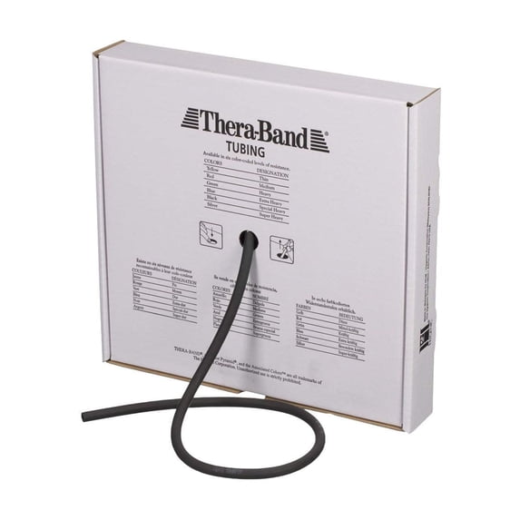 THERABAND Latex Resistance Tubing, Black, Special Heavy Level 5, 25 ft Roll, Professional Grade for Upper and Lower Body Workouts, Cut-to-Length, Color-Coded Resistance Levels