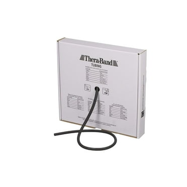 THERABAND Resistance Tubing, 25 FT, Black, Special Heavy Thickness, 7.3 LBS Resistance, Level 6