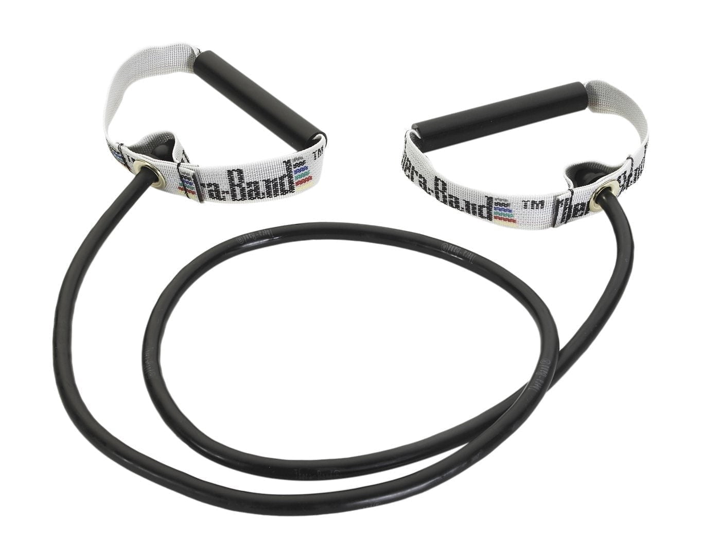 THERABAND Resistance Tubing, Hard Handles, 50 IN, Black, Special Heavy Thickness, 7.3 LBS Resistance, Level 6