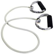 THERABAND Resistance Tubing, Soft Grip Handles, 50 in, Silver, Super Heavy Thickness, 10.2 lbs Resistance, Level 7