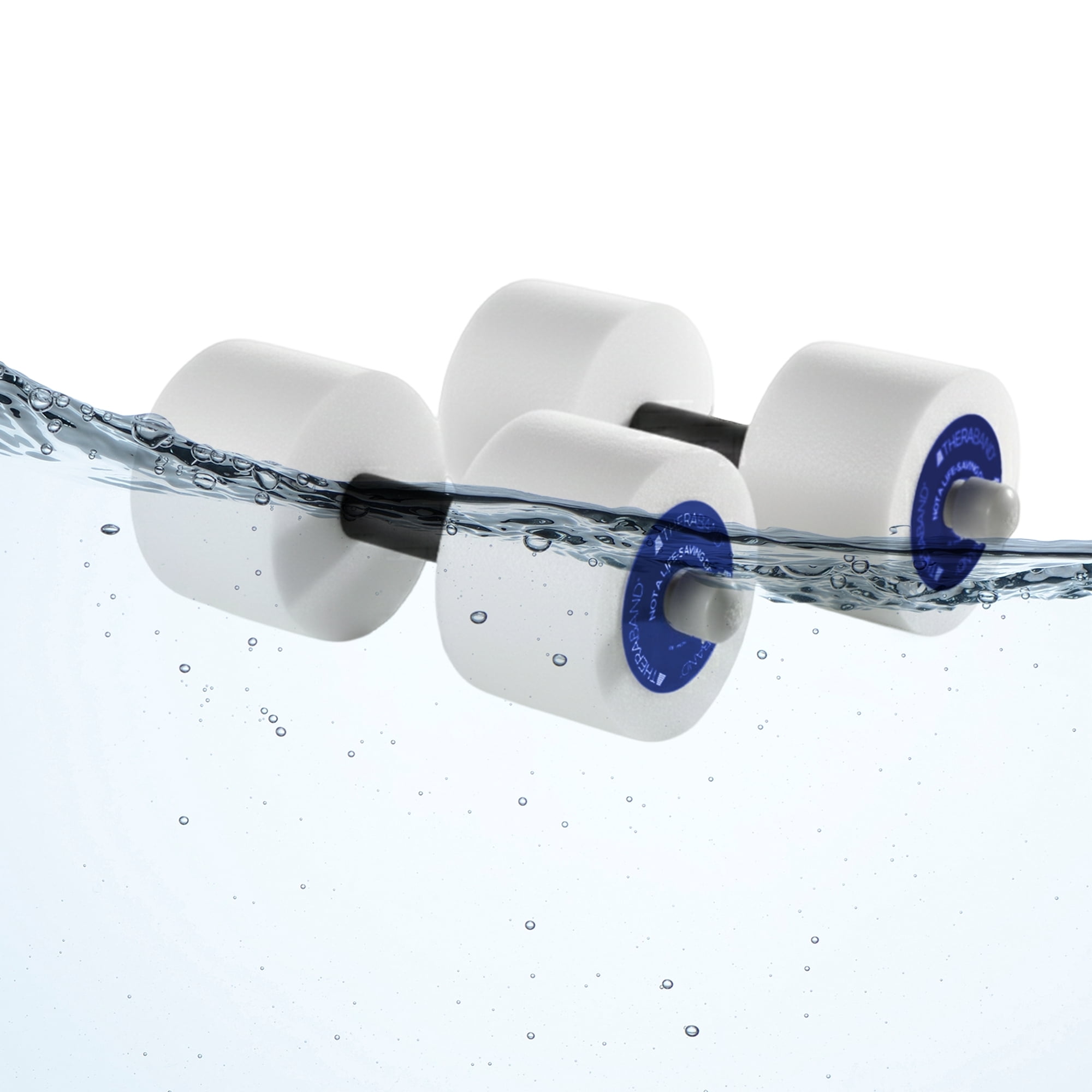 THERABAND Water Weights, Aquatic Dumbbells for Pool Fitness, Pair, Blue Heavy Resistance Level, for Pool Exercise and Water Aerobics for Adults, Foam Pool Weights for Therapy and Fitness Workouts