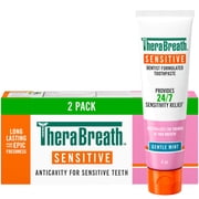 TheraBreath Sensitive Toothpaste, SLS Free, No Sulfates, Gentle Mint, 4 Oz, 2-Pack