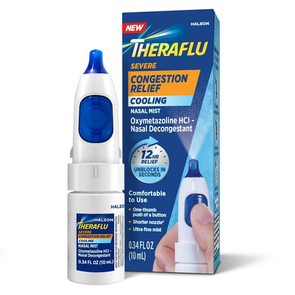 Theraflu Severe Congestion Relief Cooling Nasal Mist 0.34 Fl Oz