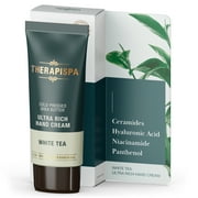 THERAPISPA Ultra Rich Hand Cream with Hyaluronic Acid, Niacinamide (B3), Panthenol (B5), Ceramides, Shea Butter | Protect, Nourish, Moisturize Dry Hands (White Tea, 1.7 fl oz)