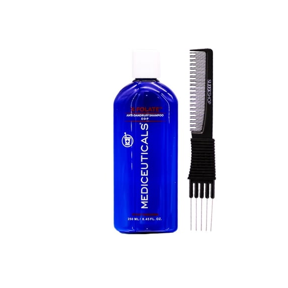 THERAPRO Mediceuticals X-Folate Anti-Dandruff Shampoo (8.45 oz) with SLEEKSHOP Teasing Comb Pack of 1