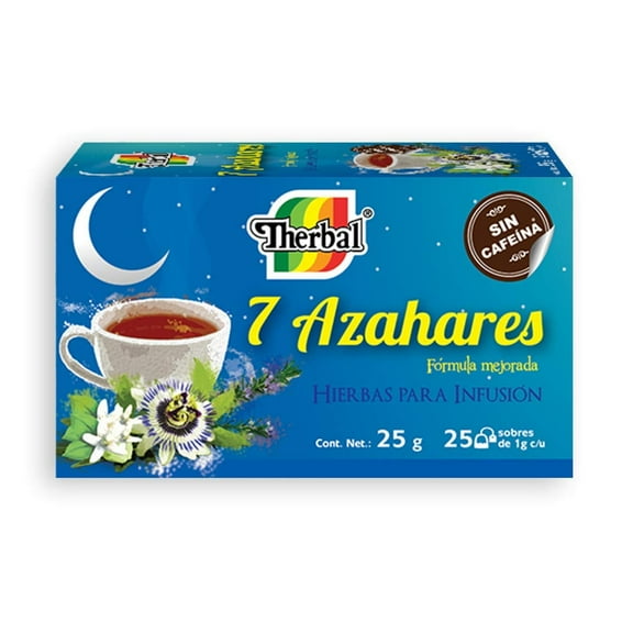 THERBAL-Seven Blossoms Caffeine-Free Herbal Tea (25bags/Box)| 7 Azahares Te