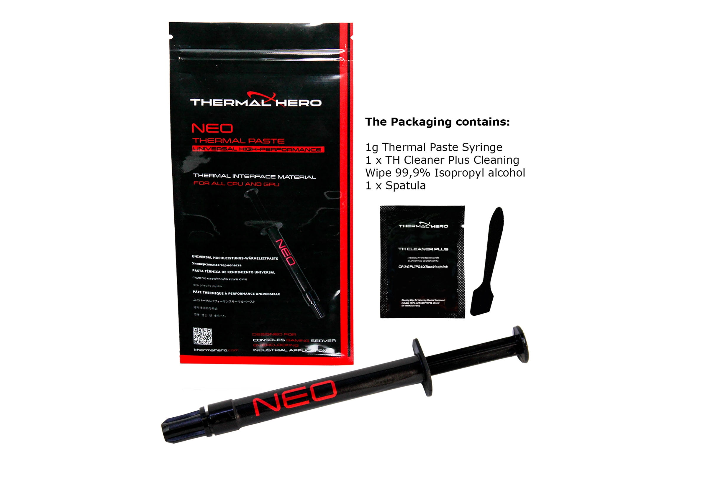 THERMAL HERO NEO 2 Gram Premium Cooling Performance Thermal Paste for CPU, Game Consoles XBOS PS4 PS5 includes Cleaning Cloth & Spatula