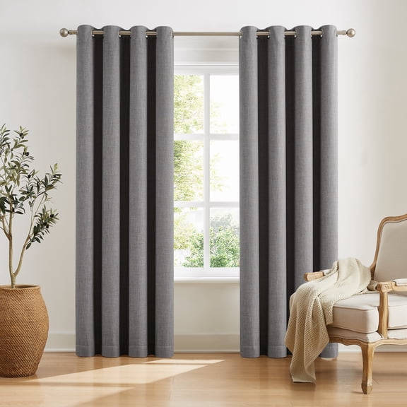 THERMALBARRIER™ I-SNAP™ Insulated Grommeted Panel Pair with removable liner by TRU-BARRIER WINDOW SOLUTIONS™ - Grey 52x63, All Season, Adult Size, OEKO-TEX Certified