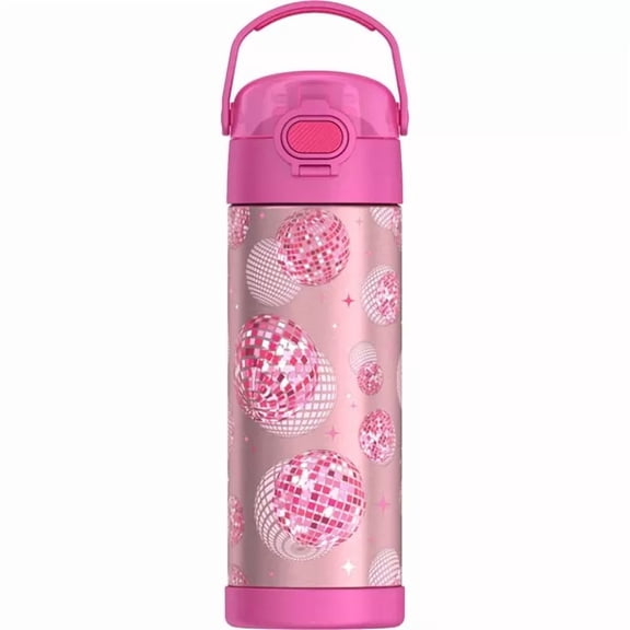 THERMOS 16OZ STAINLESS STEEL FUNTAINER WATER BOTTLE WITH BAIL HANDLE, PINK DISCO