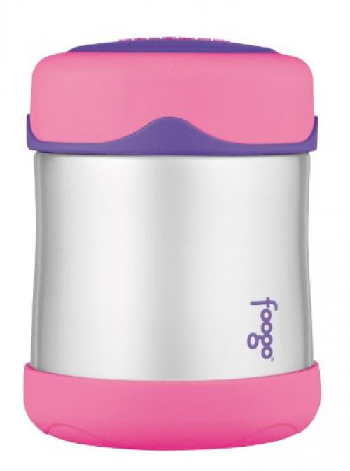 THERMOS FOOGO Vacuum Insulated Stainless Steel 10Ounce Food Jar, Pink