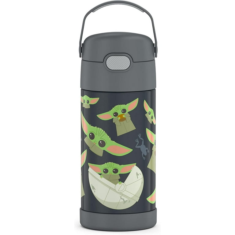 Thermos Funtainer 12 Ounce Stainless Steel Vacuum Insulated Kids Straw  Bottle, Mandalorian