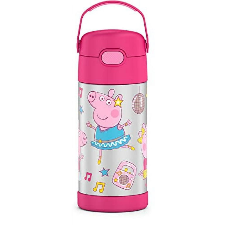 Thermos Funtainer Peppa Pig 12 oz bottle Pink, Blue, Silver, Multi-Color NEW