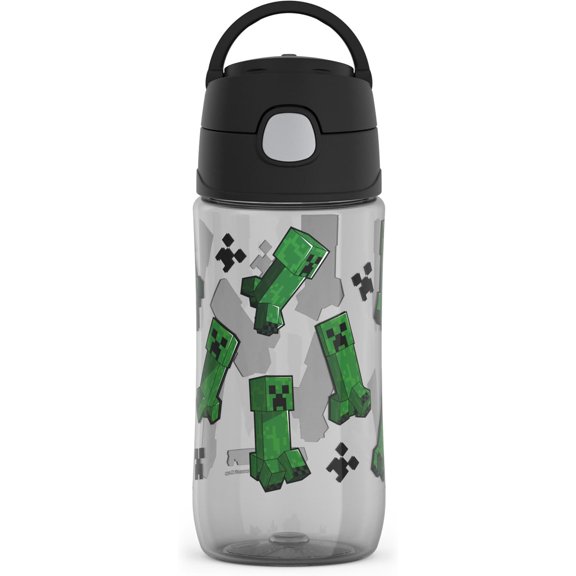 THERMOS FUNTAINER 16 Ounce Plastic Hydration Bottle with Spout, MINECRAFT