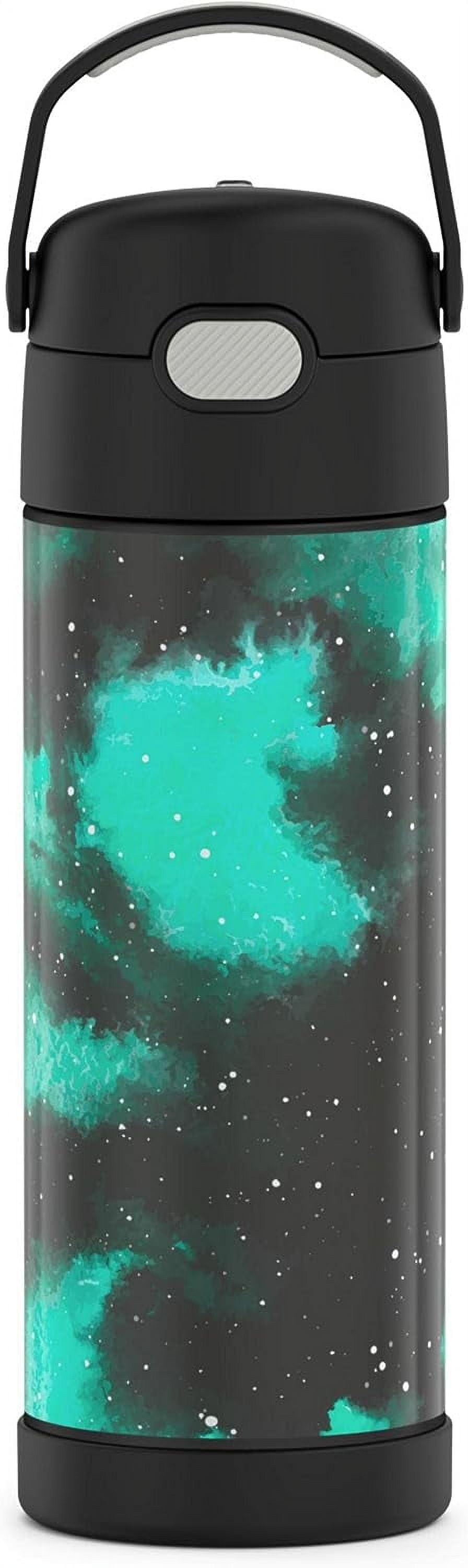 THERMOS FUNTAINER 16 Ounce Stainless Steel Vacuum Insulated Bottle with Wide Spout Lid, Galaxy