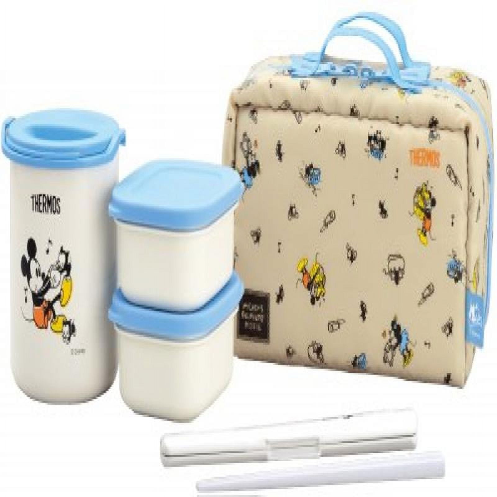 THERMOS heat insulation lunch box Mickey Go about 0.6 light blue DBQ-251DS  LB (japan import) 