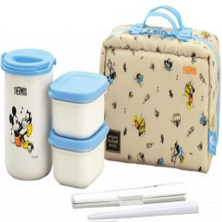 THERMOS heat insulation lunch box Mickey Go about 0.6 light blue