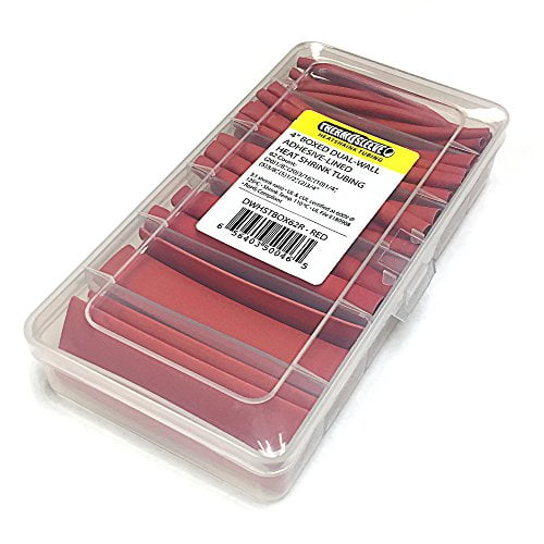 THERMOSLEEVE 62PCS - 6 MIXED SIZES - 4" CUT LENGTHS (RED)