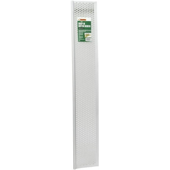 THERMWELL PRODUCTS Frost King G636W Vinyl Snap-in Gutter Screen, 6-5/8" x 3', White