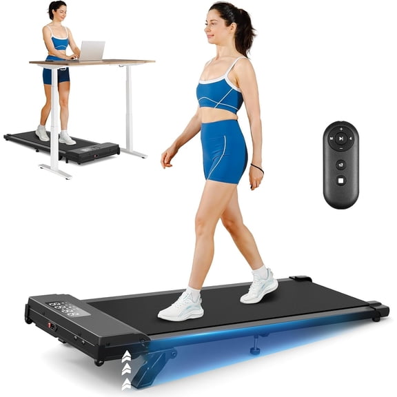THERUNFIT Walking Pad Treadmill with 10% Auto Incline, 2.5 HP Brushless Motor Under Desk Treadmill with App Control, Remote & LED Display, Portable Walking Machine for Home Office