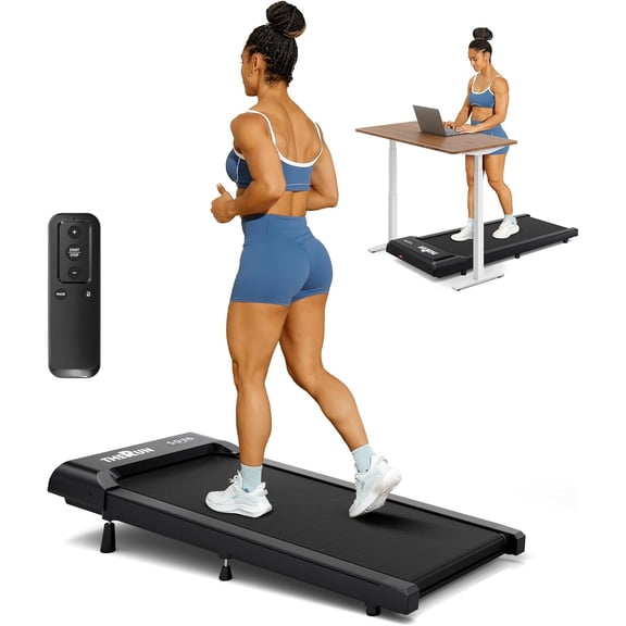 THERUNFIT Walking Pad Treadmill with 10% Incline, 2.5 HP Under Desk Treadmill for Home & Office, Quiet Compact Walking Machine with Remote Control and LED Display