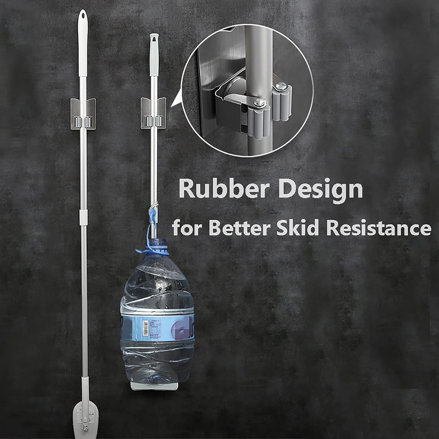 THESG-4 Pack Mop Broom Holder Racks 304 Stainless Steel Self Adhesive ...