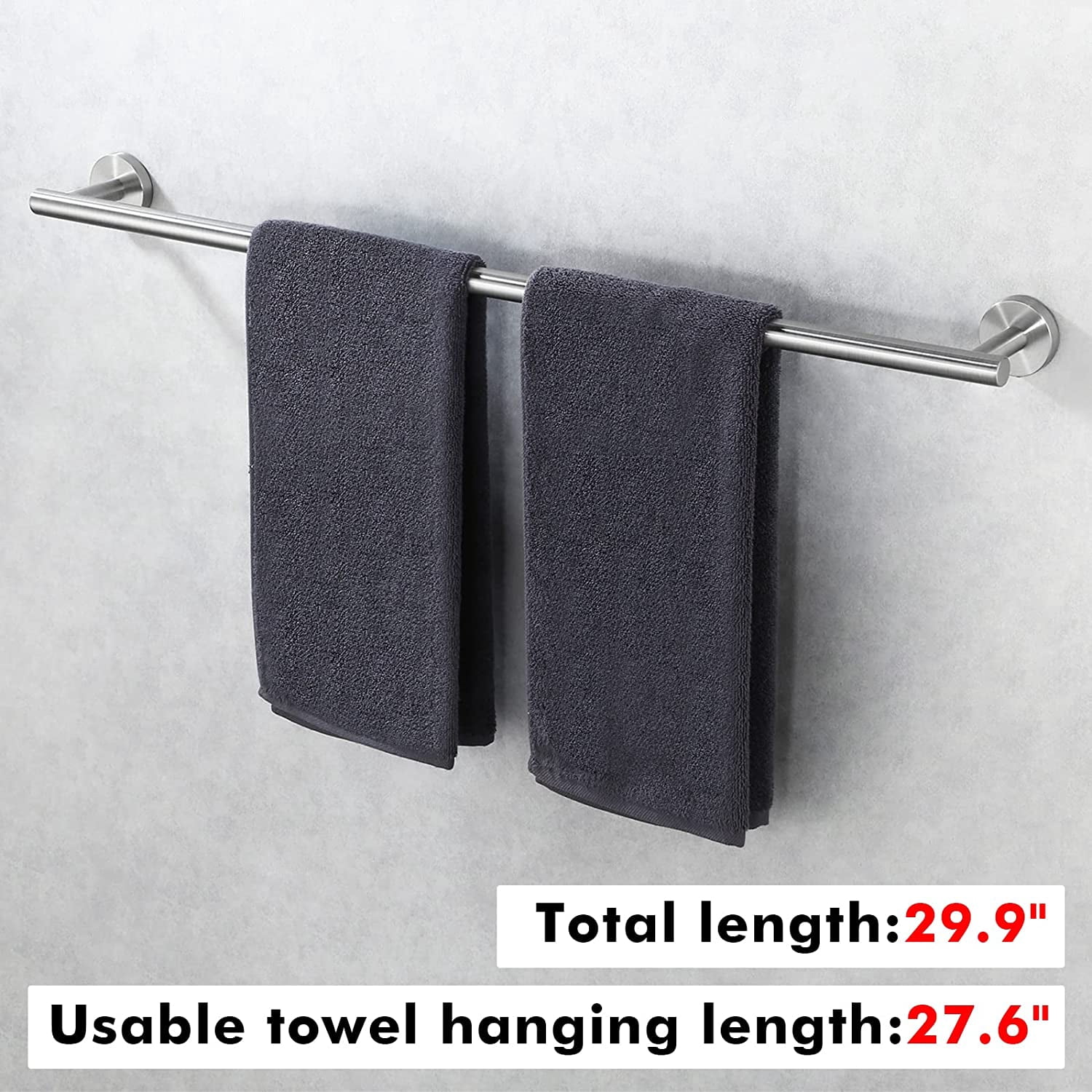 Alliteqwe 20 Inch Matte Black Towel Bar - Rustproof 304 Stainless Steel, Wall Mounted Bathroom & Kitchen Towel Rack 3 thumbnail image