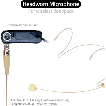 Single Earset Microphone - Over Ear Headset Mic With TA3F Connector