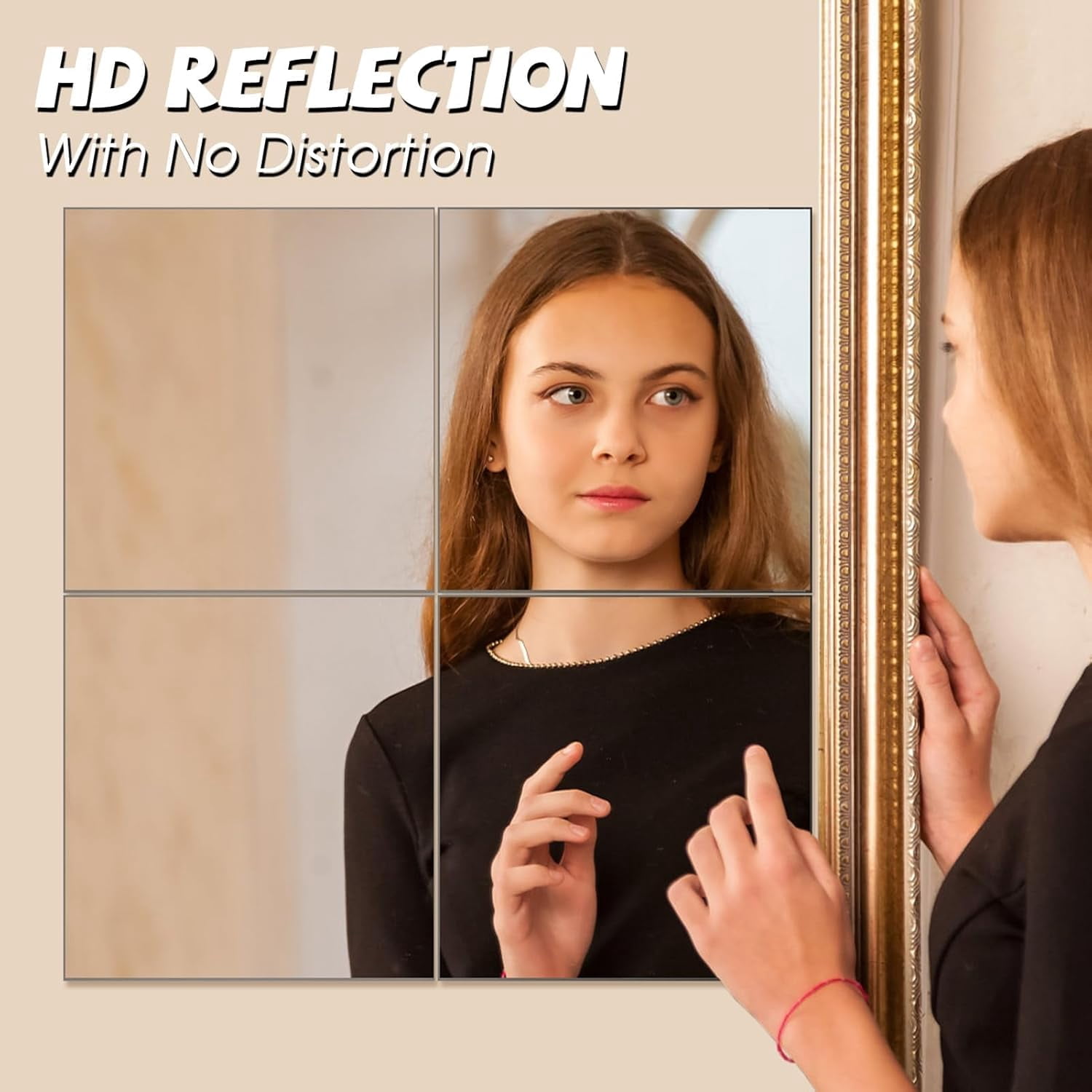 THESG-Glass Full Length Wall Mirror Tiles - [12x10 Inch - 8PCS] HD Gym ...