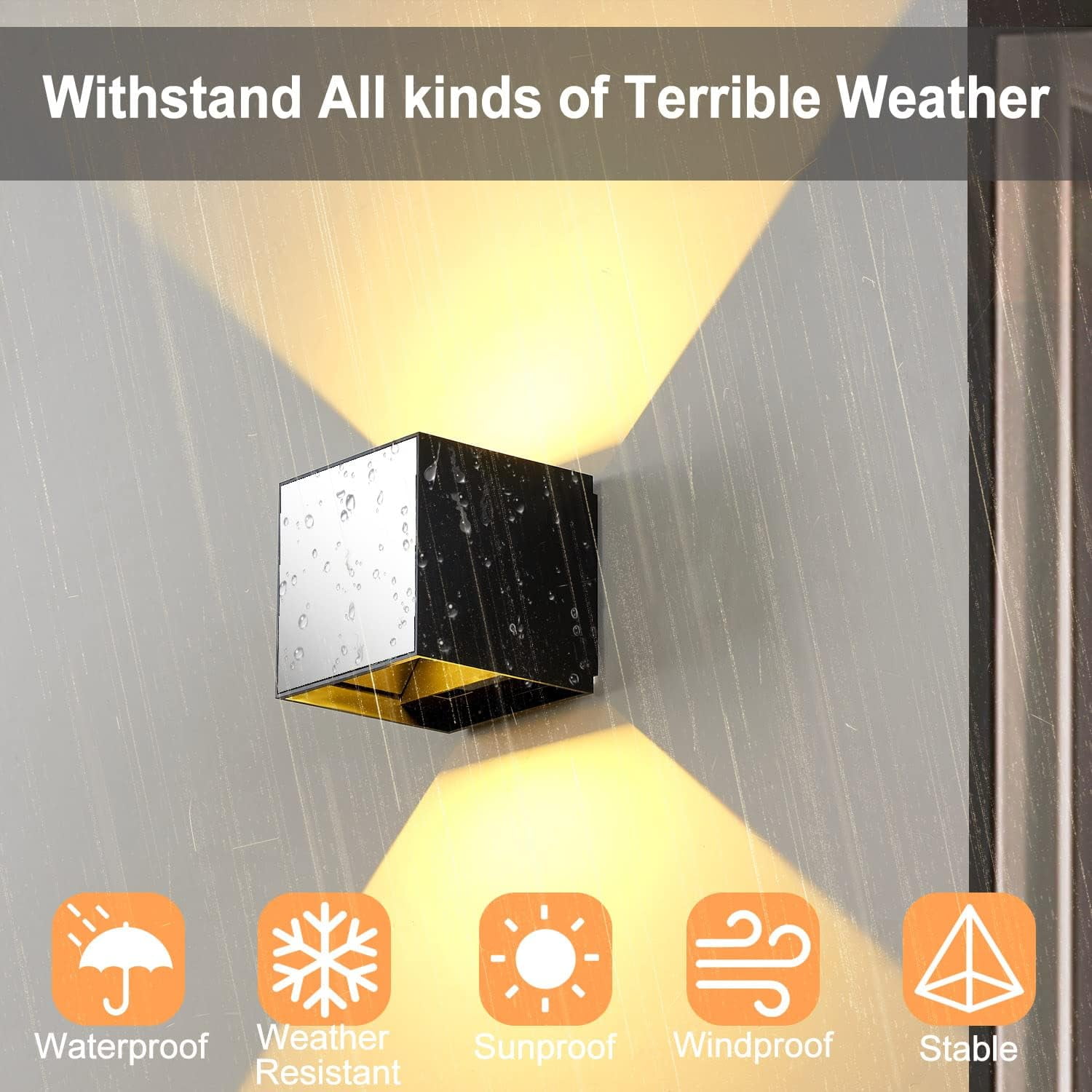 THESG-Indoor Cube Wall Light 10W COB 3000K Modern Up/Down Wall Sconce ...