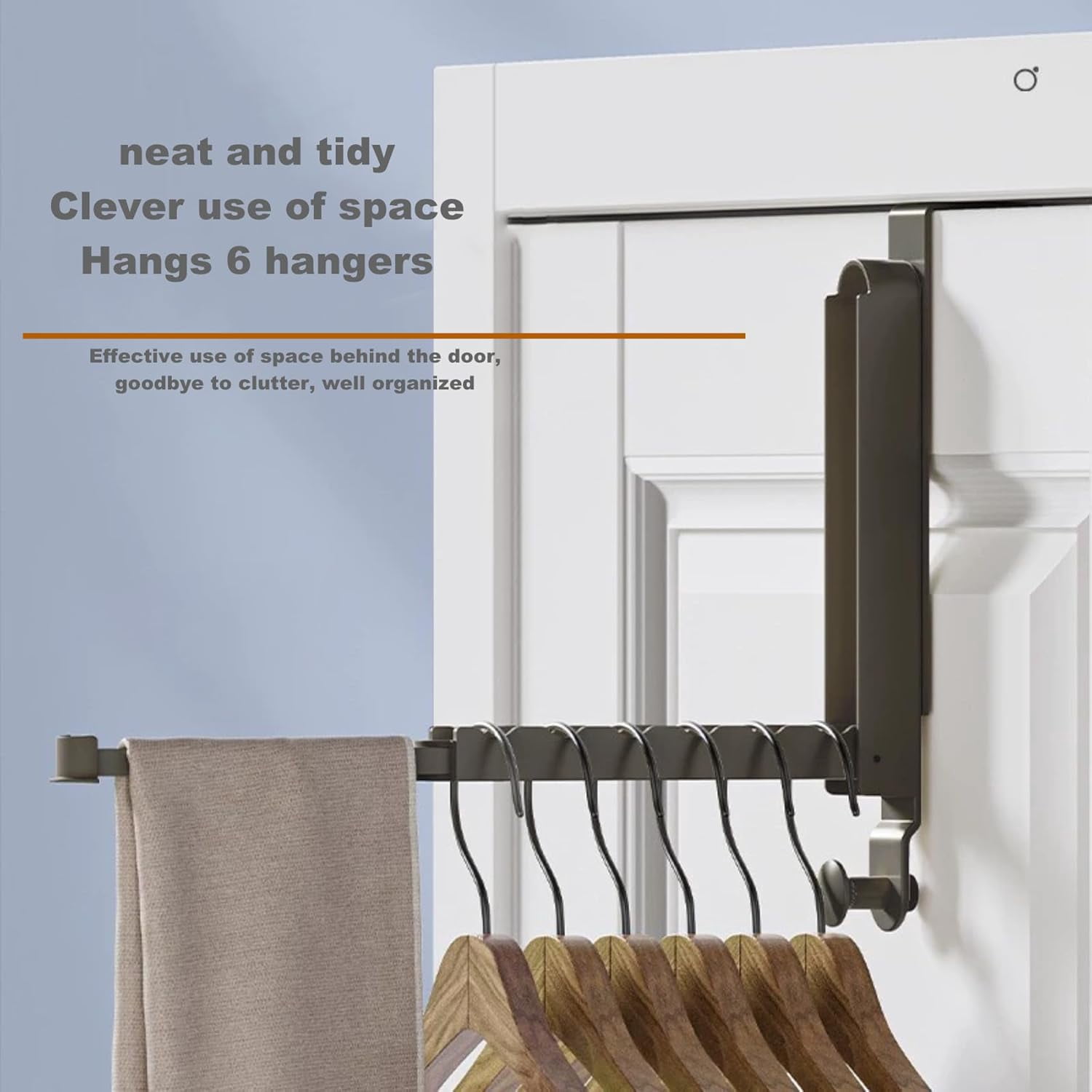 THESG-Over The Door Hooks Hanger with Retractable Rod,Foldable Wall ...