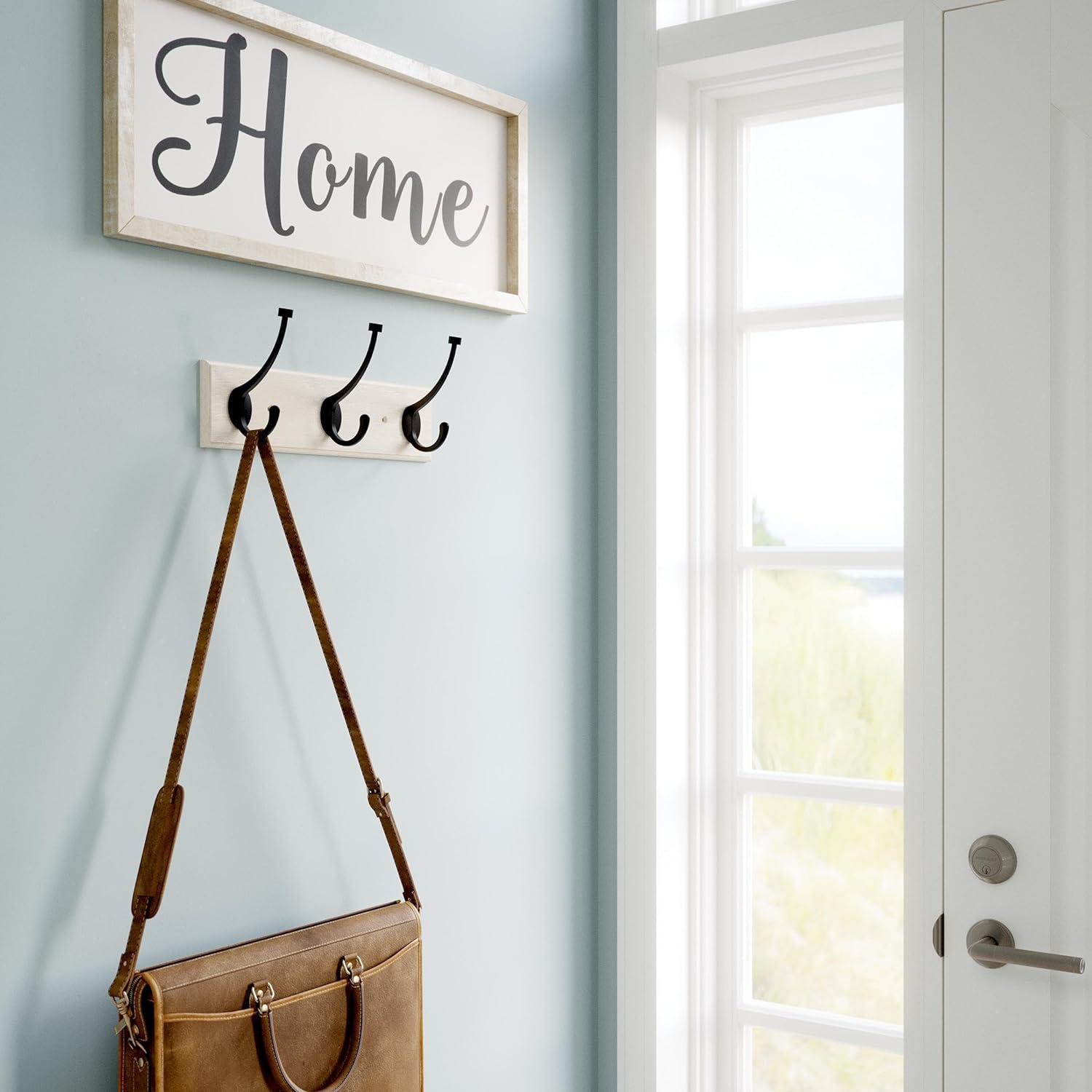 Franklin Brass 27-inch Wall Mount Coat Rack With 5 Hooks - Pure White Hat & Towel Organizer