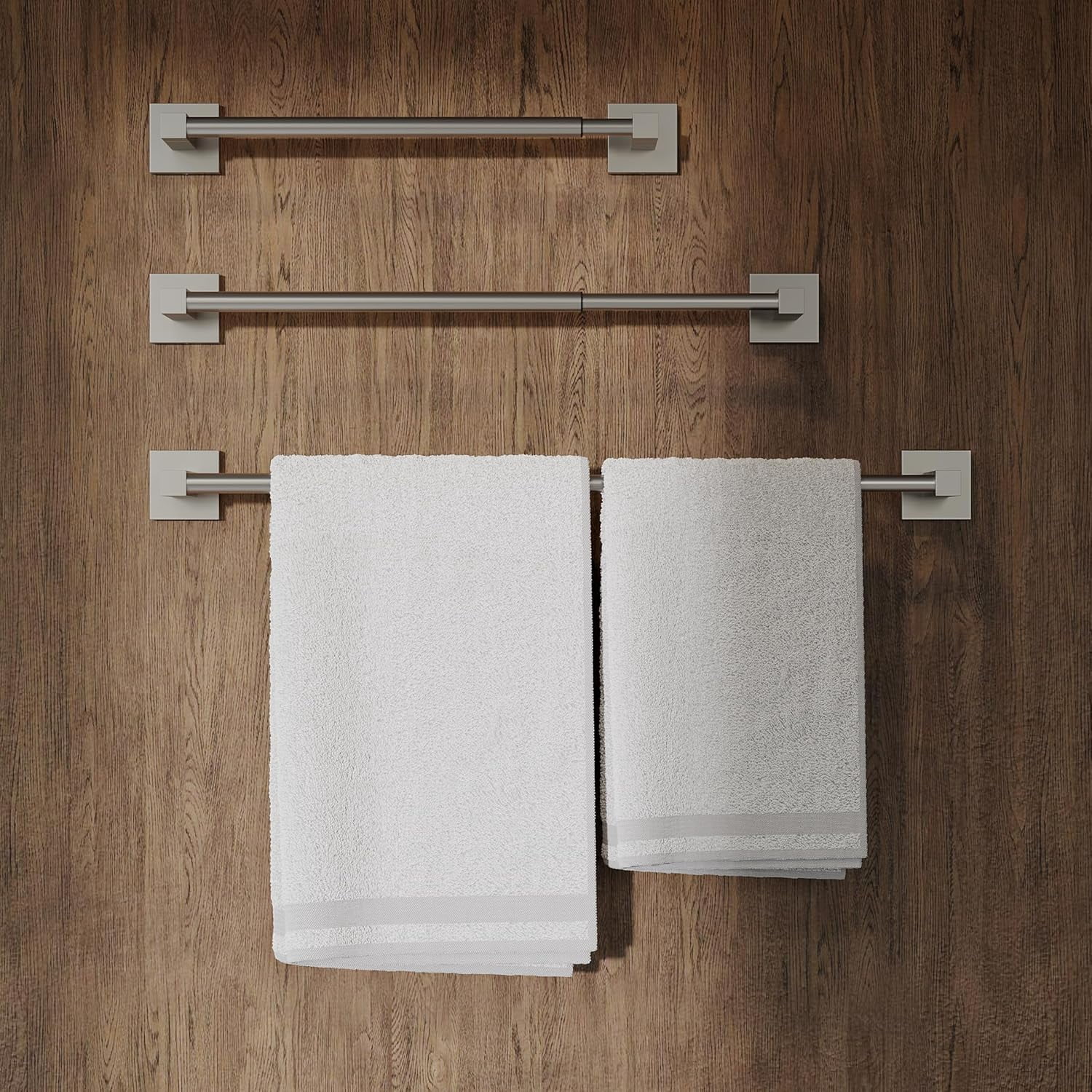 Square Rack Adjustable Picture THESG-RUACQ Adjustable Towel Bar 13.8 to 24 inch,Square Base Single ...