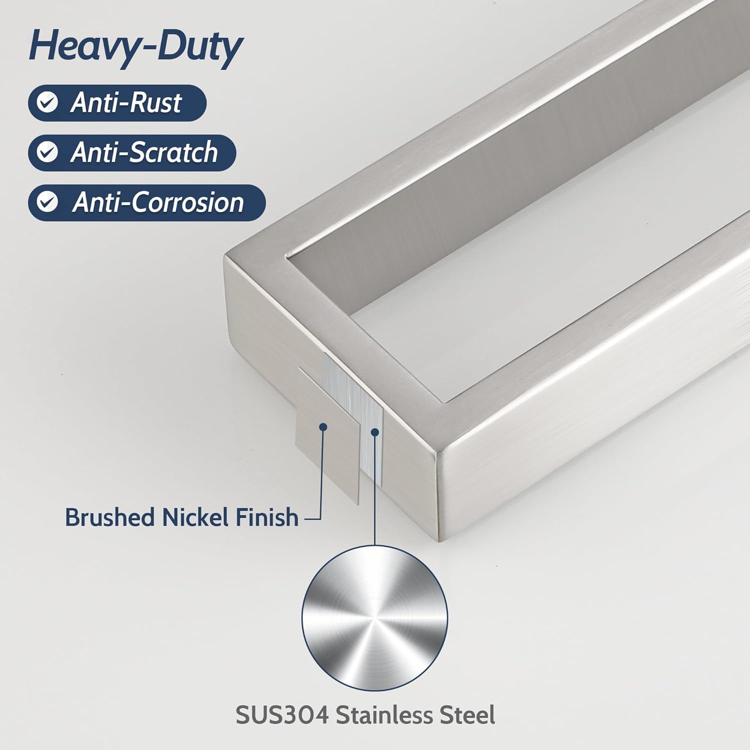 Sayayo 10" White Towel Bar - Stainless Steel Towel Holder, Modern Square Design, Horizontal Or Vertical Mount