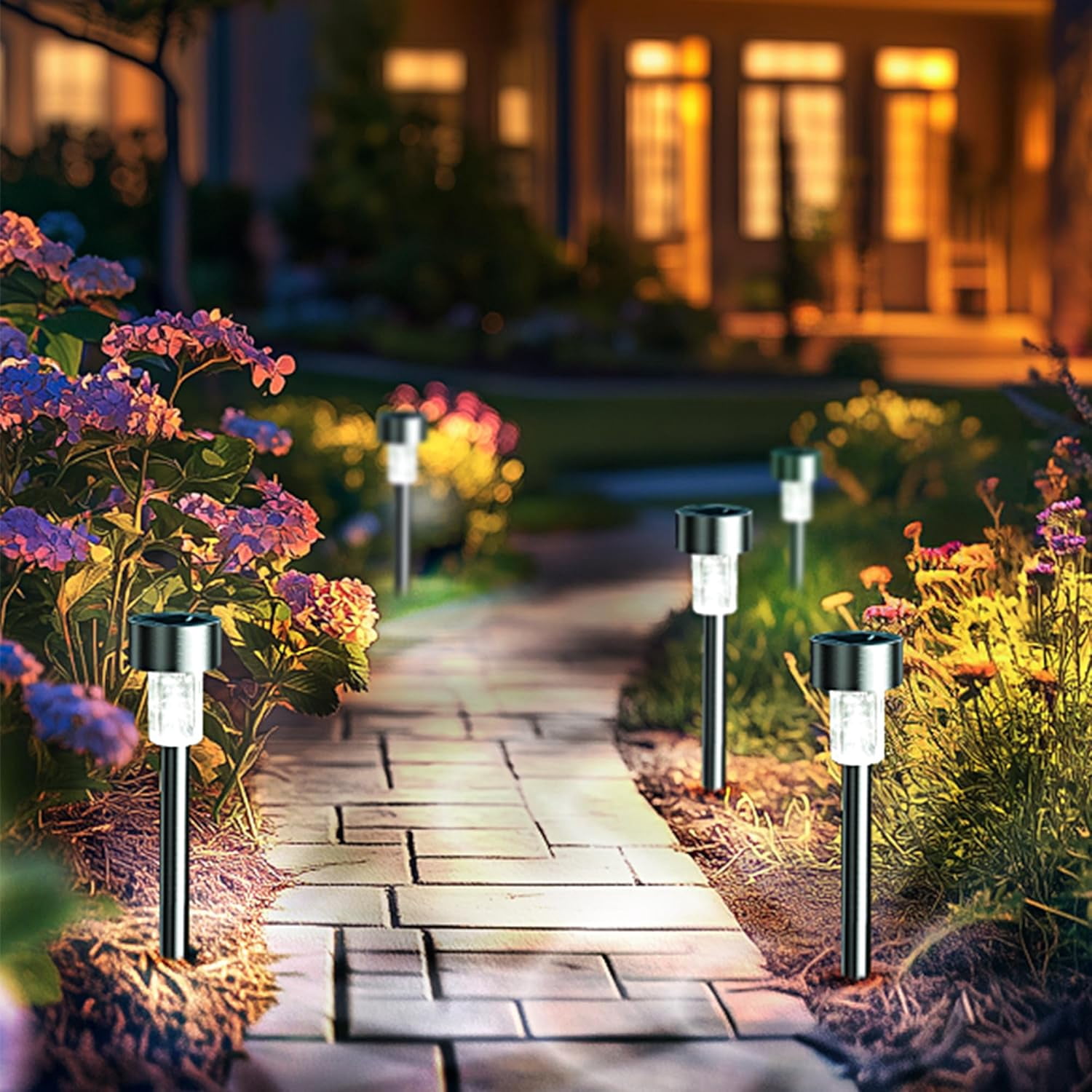 THESG-Solar Lights Outdoor Waterproof, 12 Pack, Stainless Steel LED ...