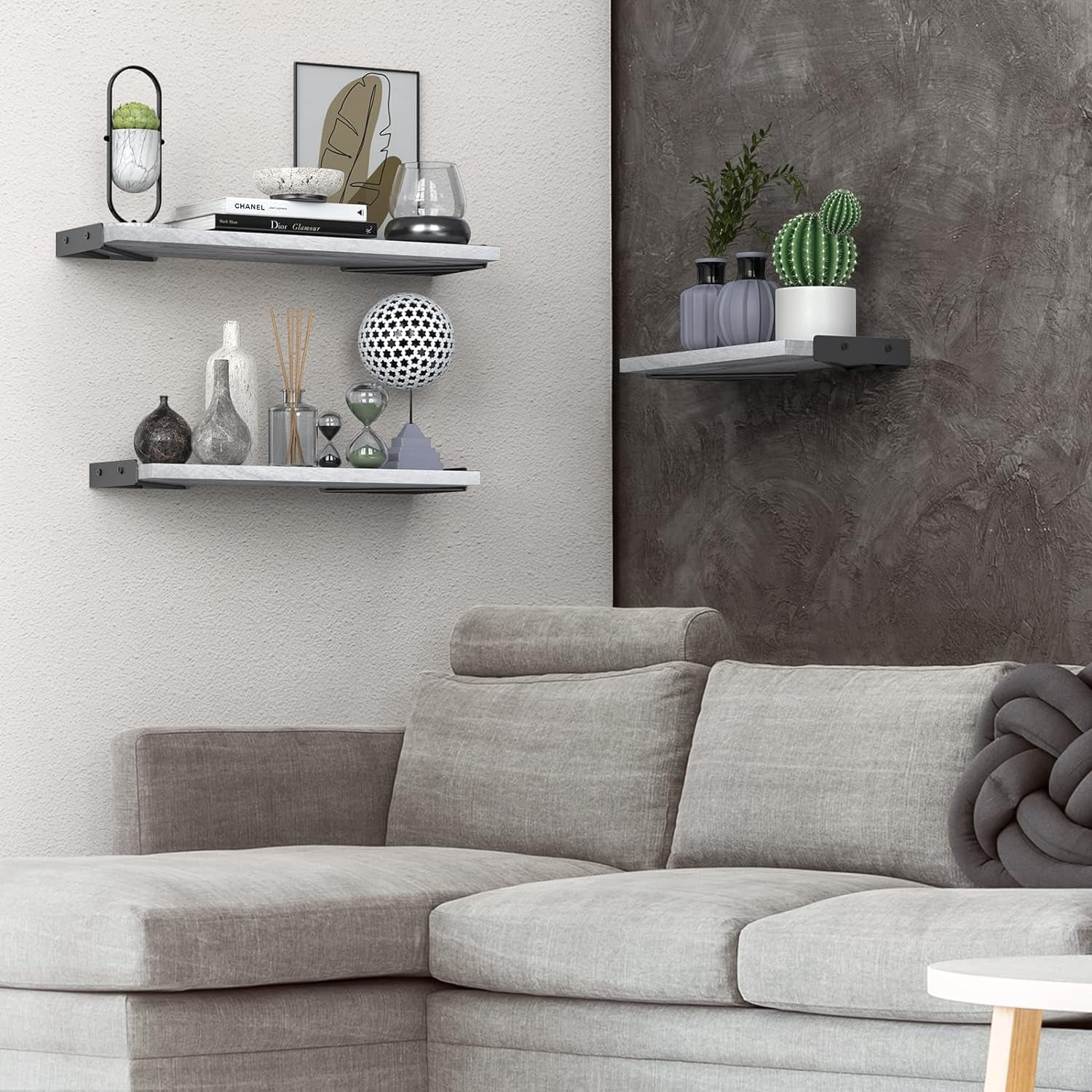 THESG-Wall Shelves for Bedroom Decor, Floating Wall Shelves for Living ...