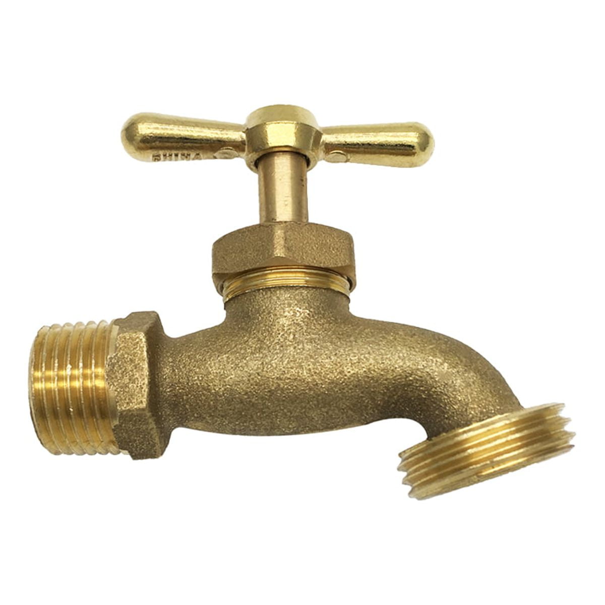 THEWORKS® Brass Threaded Hose Bibb, 3/4" MIP Inlet x 3/4" MHT Outlet