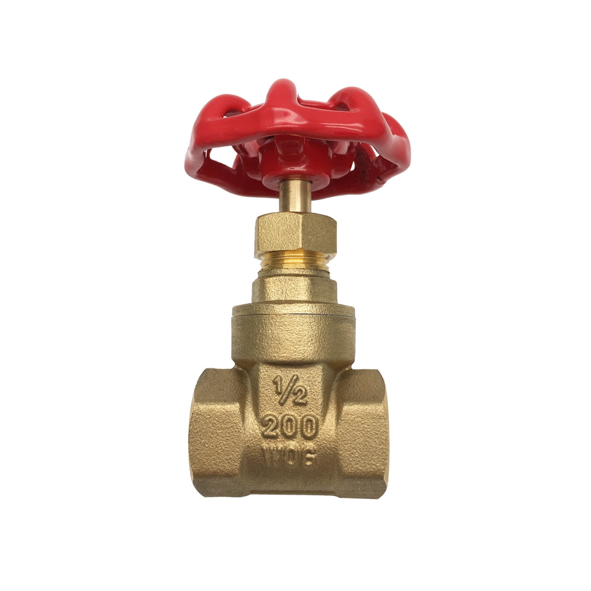 Heavy Pattern Brass Threaded Gate Valve with Red Handle, 1 inch