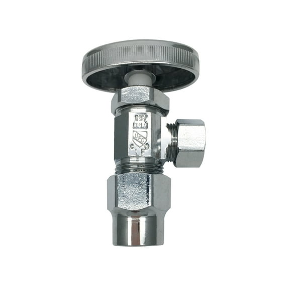 THEWORKS® Multi-Turn Angle Stop Valve, 1/2" CPVC Inlet x 3/8" OD Compression Outlet