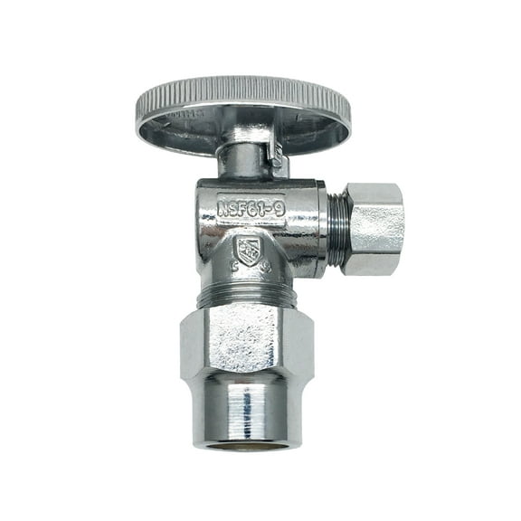 THEWORKS Quarter-Turn Angle Stop Valve, 1/2 in. CPVC Inlet x 3/8 in. O.D. Compression Outlet