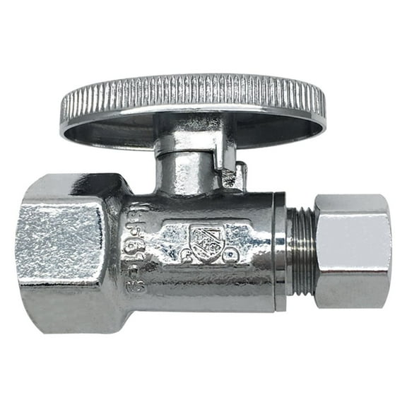 The Works QTS122, Chrome Plated Brass 1/2 in. FIP x 3/8 in. O.D. Compression Valve