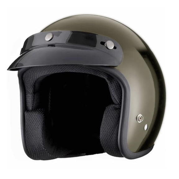 THH T-380 Open Face Motorcycle Helmet Dark Silver SM