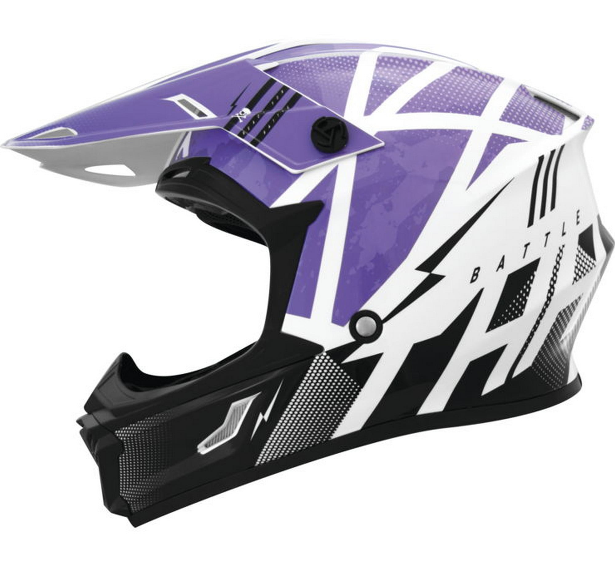 THH T 710X Battle MX Offroad Helmet Purple Black MD