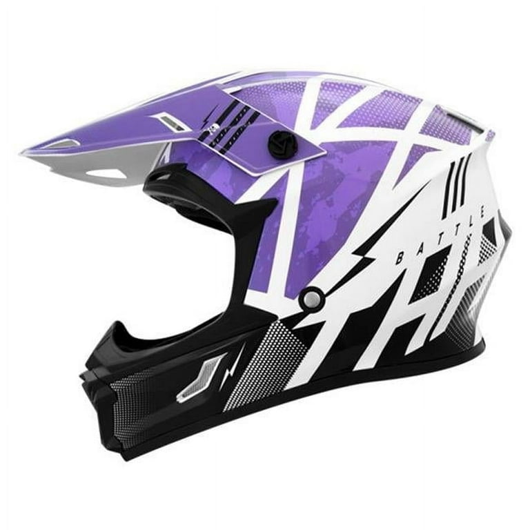 THH T-710X Battle Youth MX Offroad Helmet Purple/Black SM