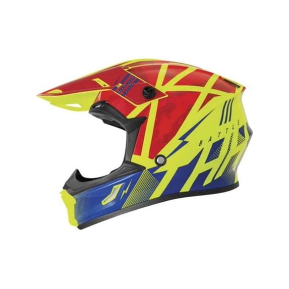 THH T-710X Battle Youth MX Offroad Helmet Red/Blue LG