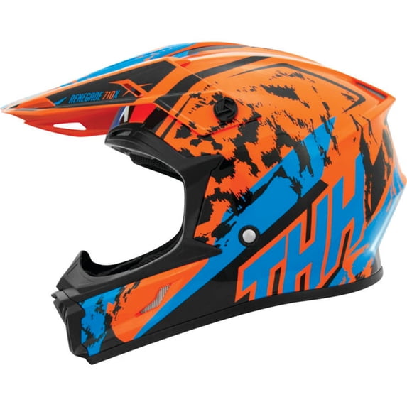 THH T-710X Renegade MX Offroad Helmet Orange/Blue LG